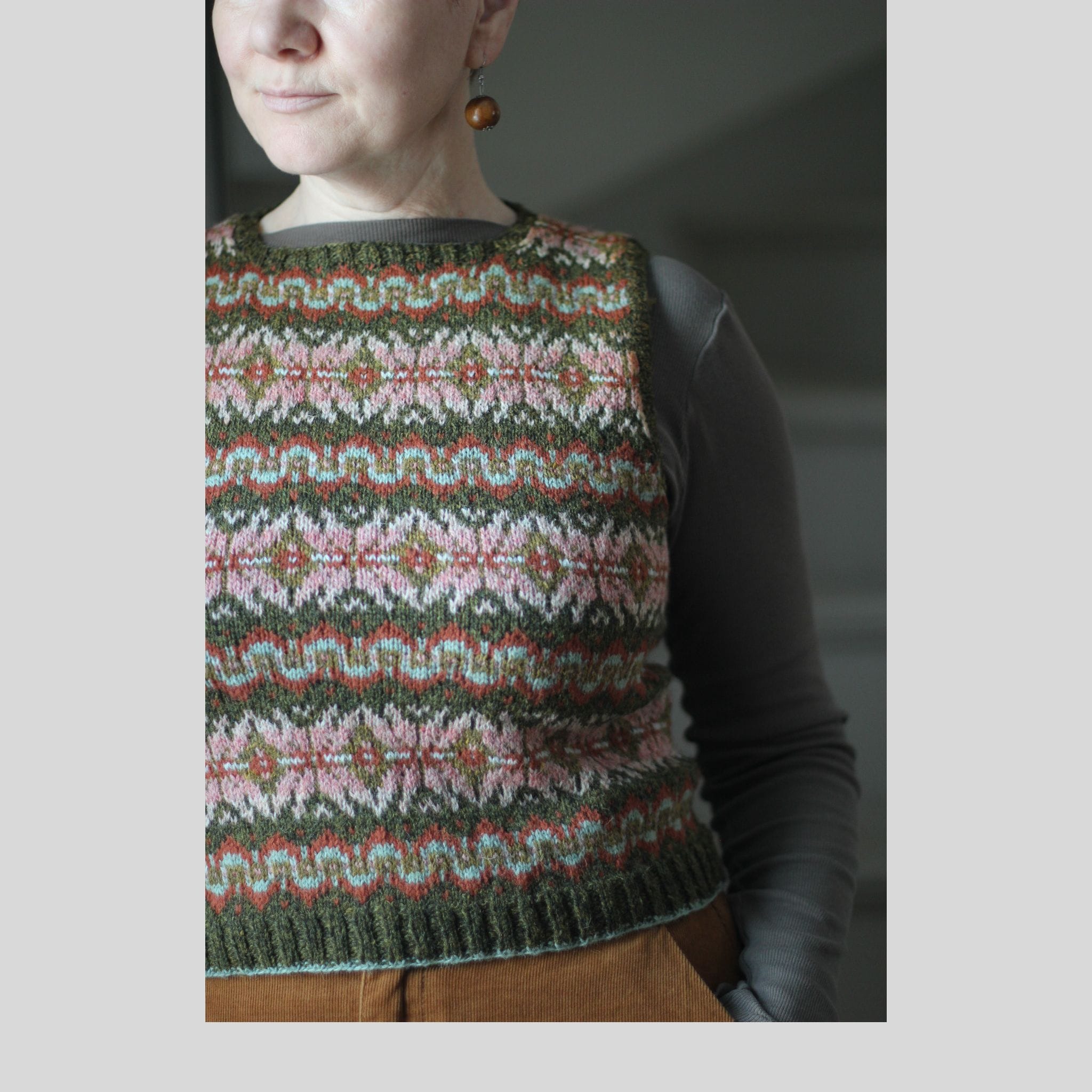 Sea Faerdy Vest by Gudrun Johnston in Jamieson