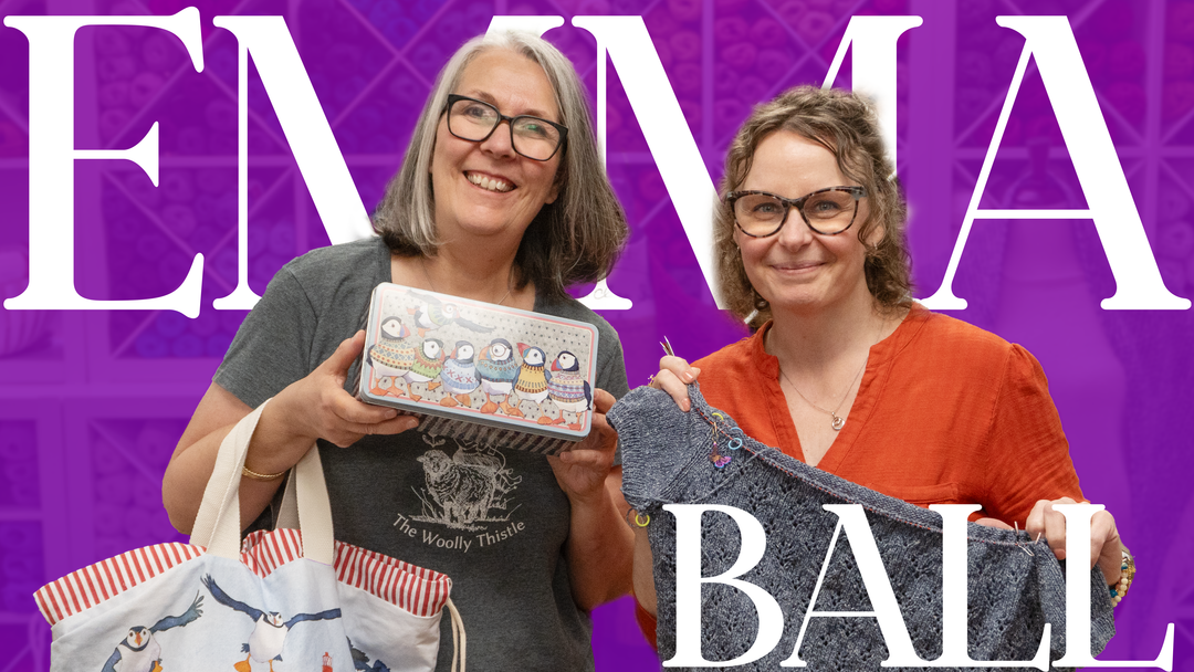 Hosts shown with Emma Ball text and related products