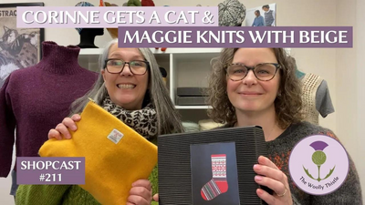 Shopcast #211 Maggie knits with beige, Corinne gets a cat, & a blackout on Fair Isle