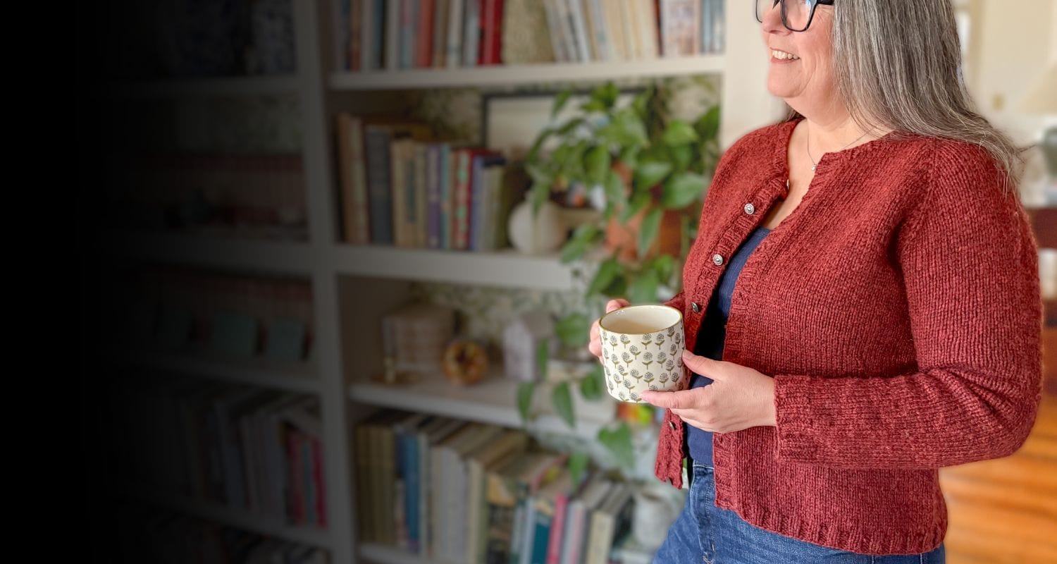 Victory Cardigan shown at side angle