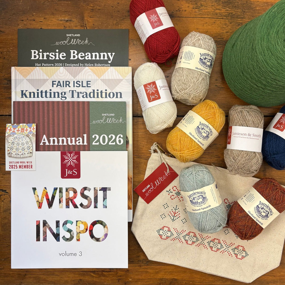 Shetland Yarn with books and patterns