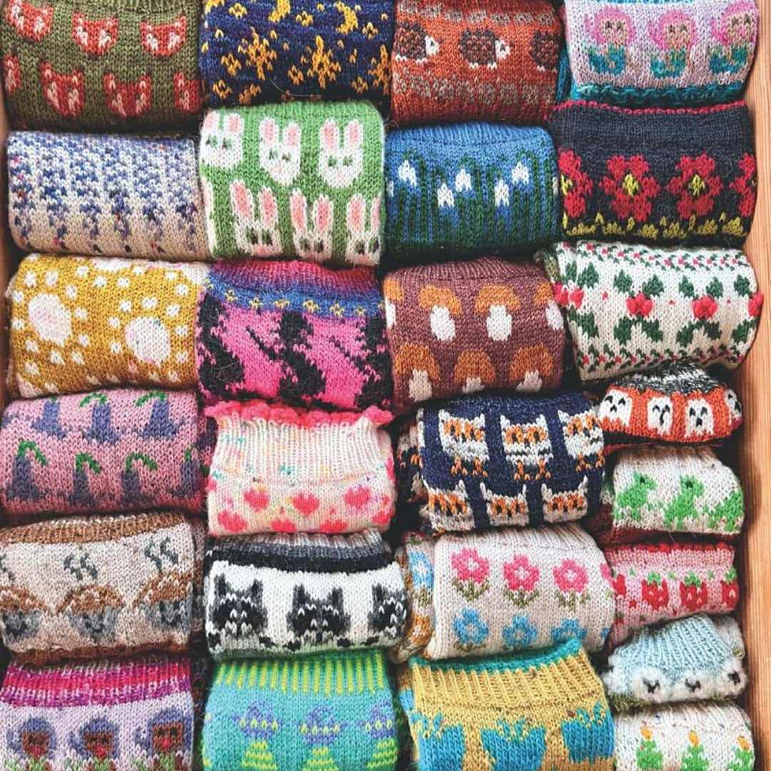 Whimsical Colorwork Socks by Charlotte Stone