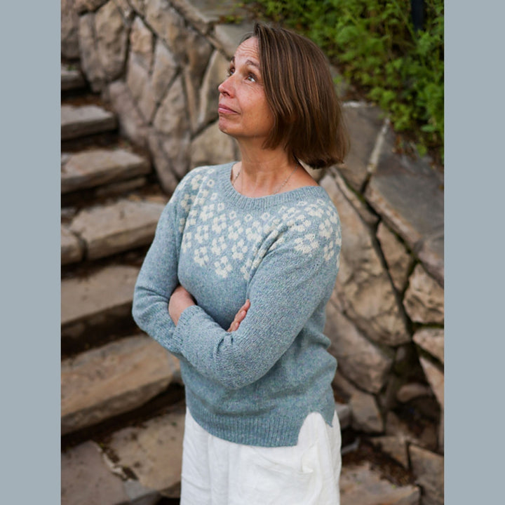 Mattie Pullover or Cardigan in Le Petit Lambswool by Kristin Drysdale