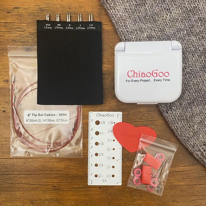 ChiaoGoo - 4" TWIST Interchangeable Needle Set Red Lace Mini US 000-1.5 (1.50mm-2.50mm)