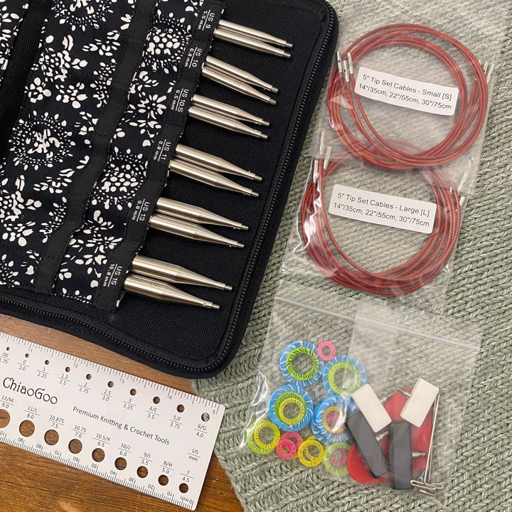 ChiaoGoo - 5" TWIST Interchangeable Needle Set Red Lace Complete Set US 2-15 (2.75mm-10.00mm)