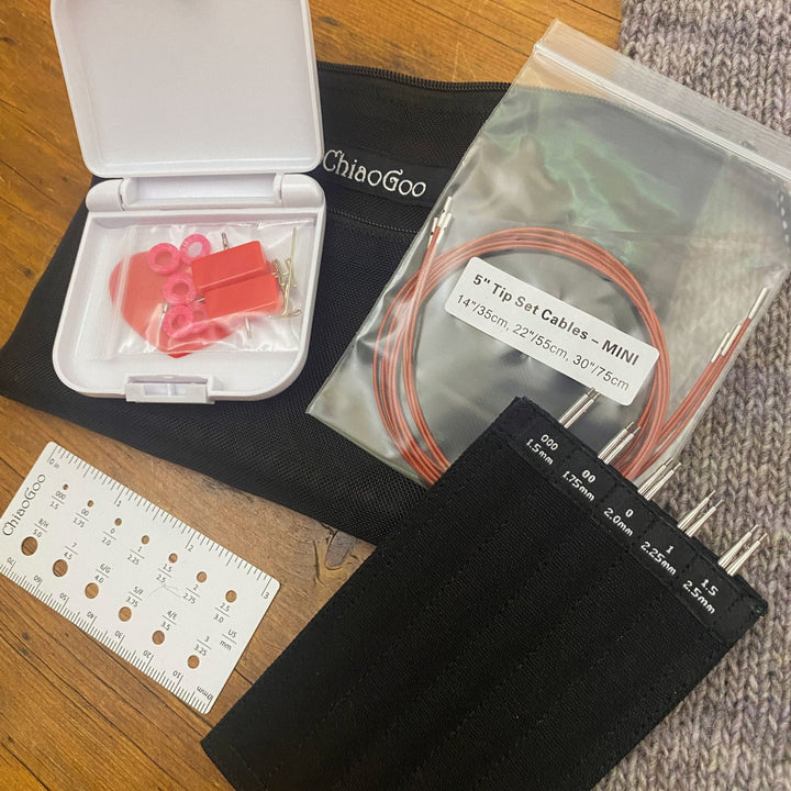 ChiaoGoo - 5" TWIST Interchangeable Needle Set Red Lace Mini US 000-1.5 (1.50mm-2.50mm)
