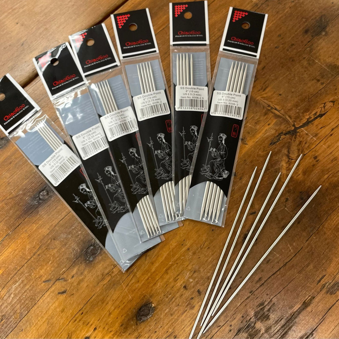 ChiaoGoo Stainless Steel Double Point Knitting Needles - 15cm Or 20cm Length