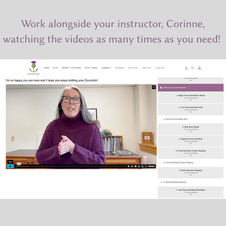 'Knit the Dunrobin Sweater' Course