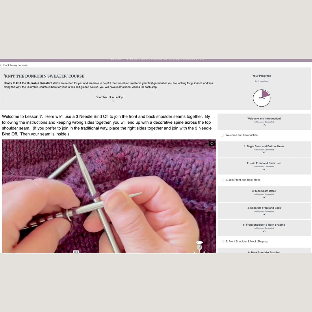 'Knit the Dunrobin Sweater' Course