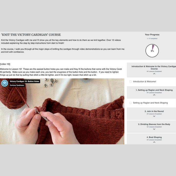 'Knit the Victory Cardigan' Course