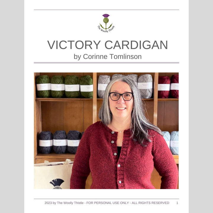 Victory Cardigan by Corinne Tomlinson pattern cover