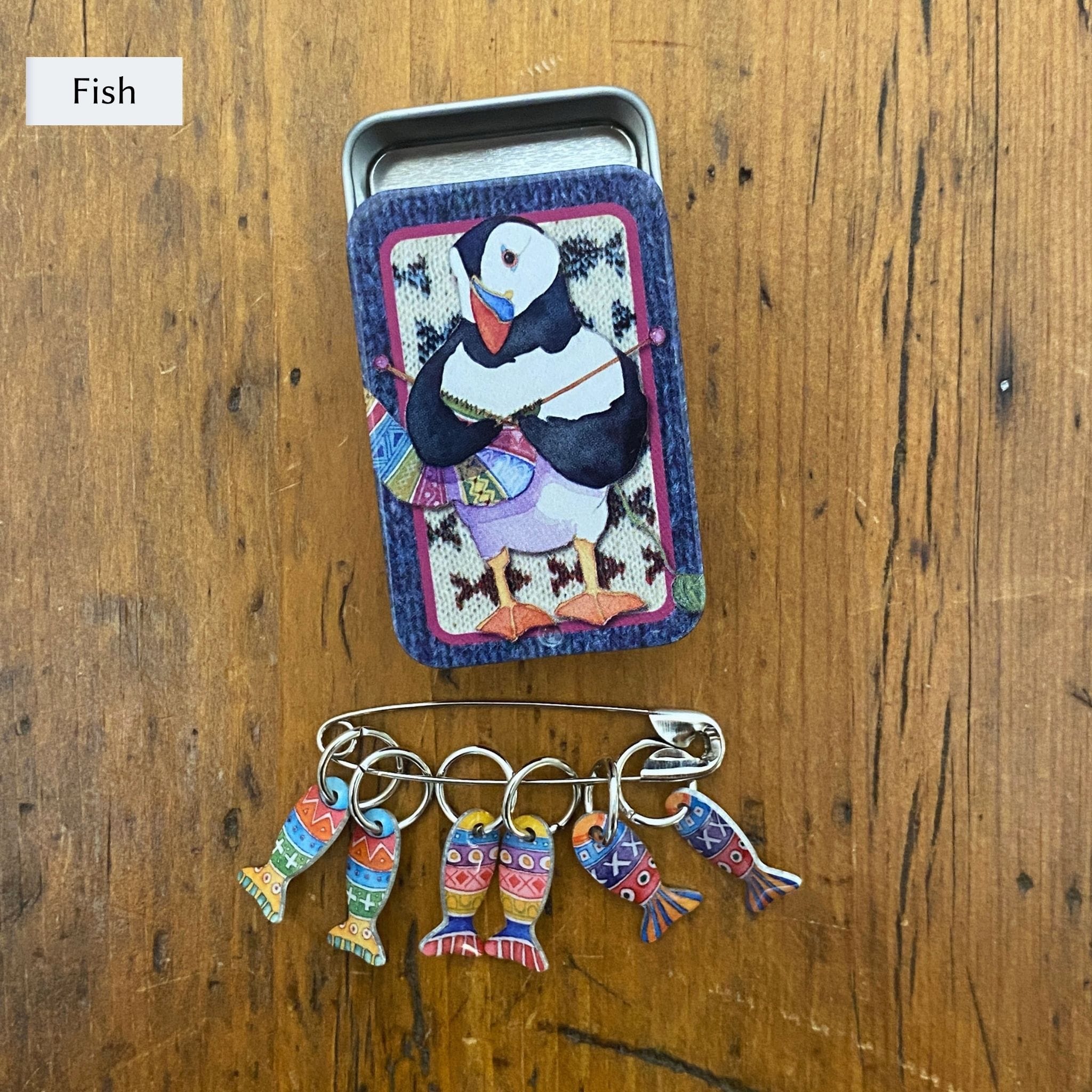 Stitch Markers in a Pocket Tin