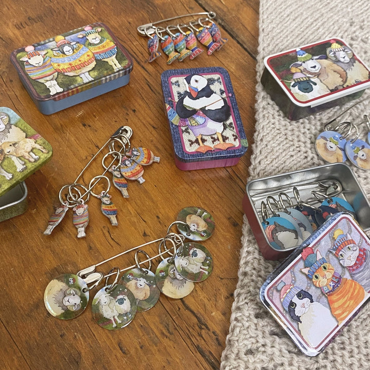 Stitch Markers in a Pocket Tin
