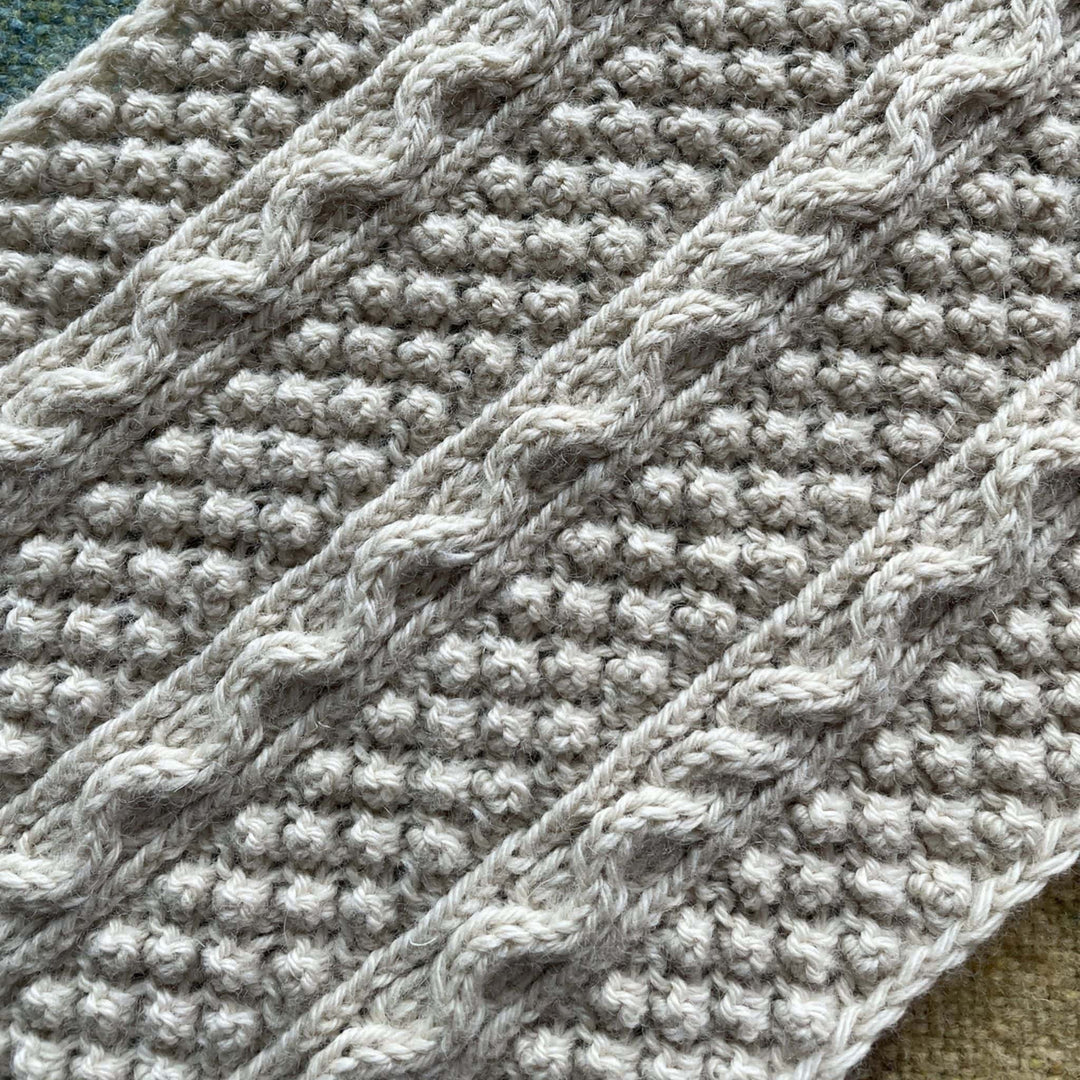 Keadeen Scarf by Ryan Daniel Koenig in Eriu Aran Traditions