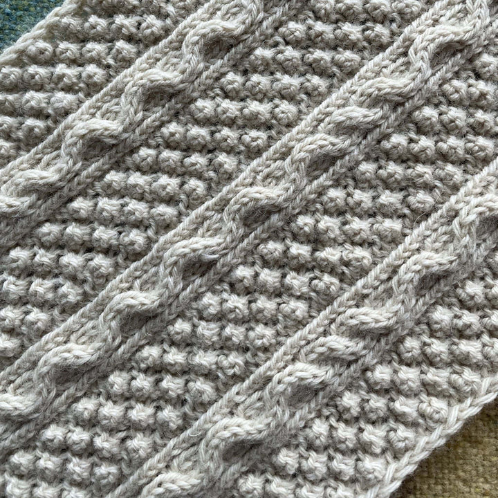 Keadeen Scarf by Ryan Daniel Koenig in Eriu Aran Traditions