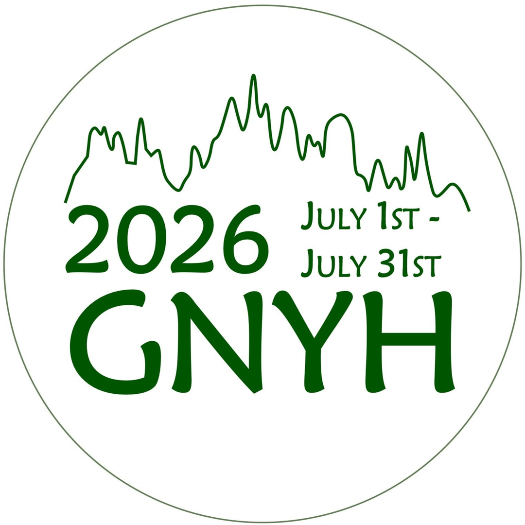 Round graphic with text '2026 GNYH July 1st-31st'