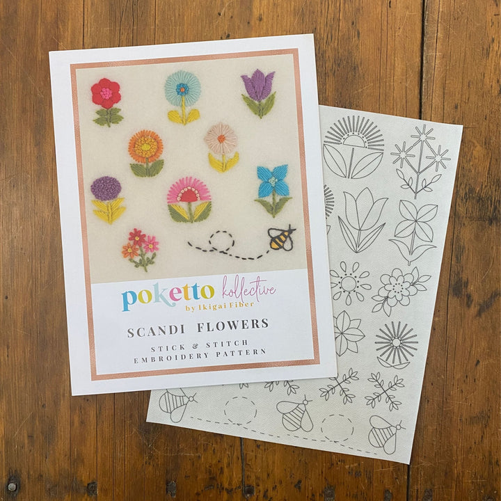 Scandi Flowers Stick & Stitch Embroidery Pattern