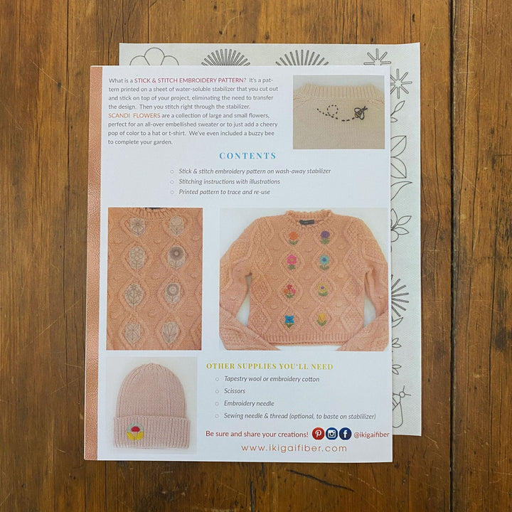 Scandi Flowers Stick & Stitch Embroidery Pattern
