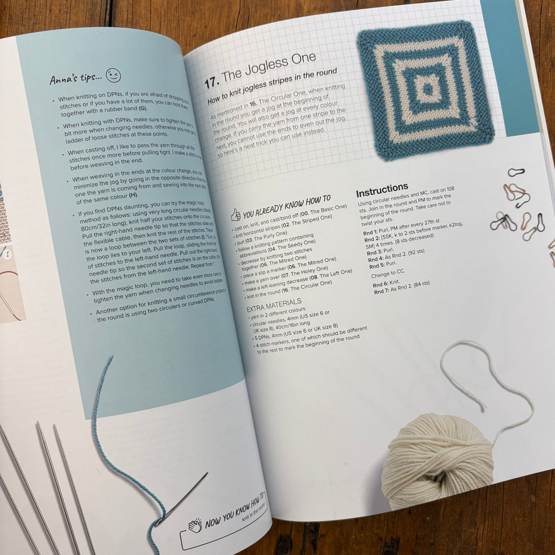 Learn to Knit in 50 Squares by Anna Panetlous