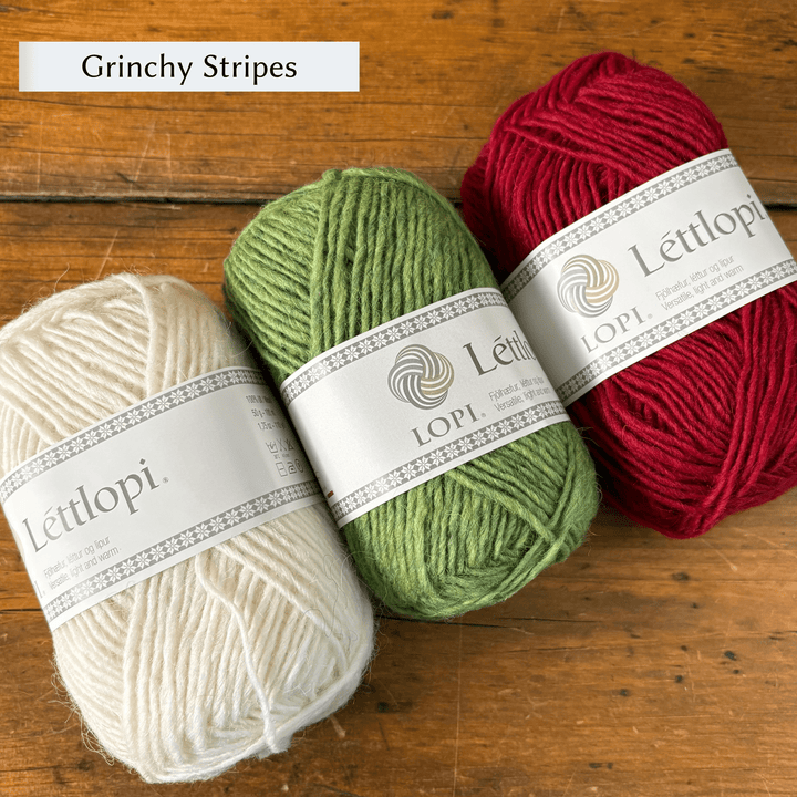 Striped Christmas Stocking in Léttlopi by Jill Schroeder for The Woolly Thistle