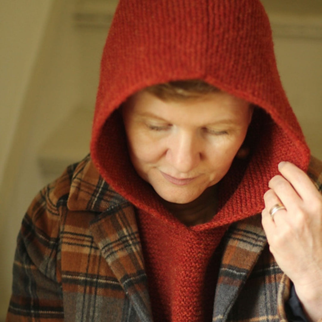Hairst Hap Hood by Gudrun Johnston in Jamieson's of Shetland Spindrift