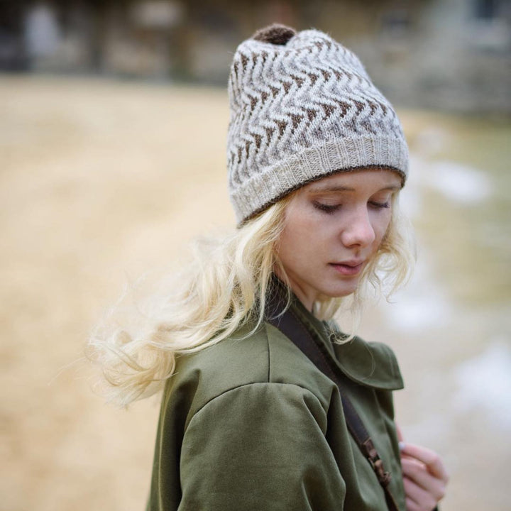 Bousta Beanie by Gudrun Johnston in Jamieson & Smith 2 ply
