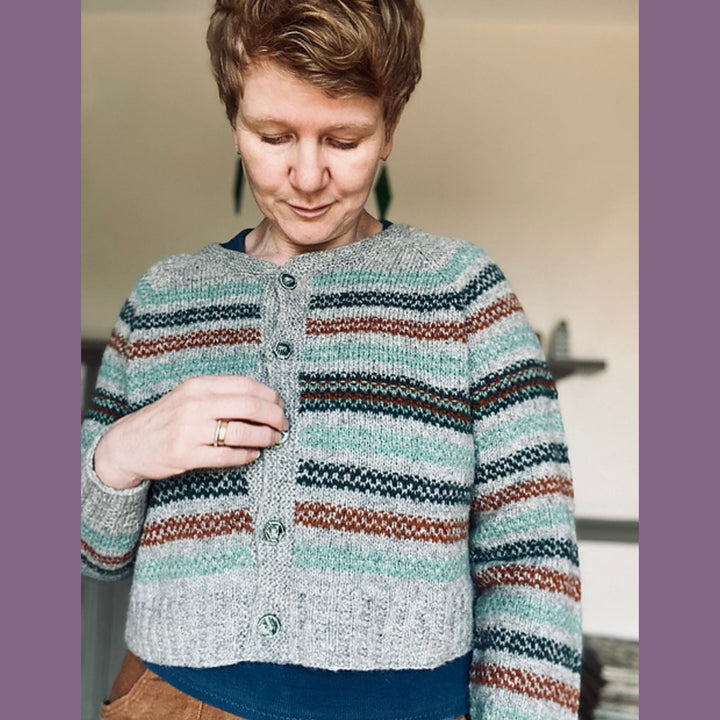 Vaddel Cardigan or Sweater by Gudrun Johnston in Jamieson & Smith 2ply