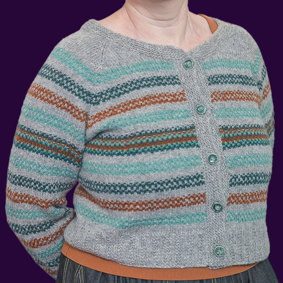 Vaddel Cardigan or Sweater by Gudrun Johnston in Jamieson & Smith 2ply