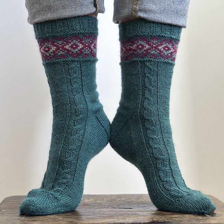 Chrysocolla Socks by Virginia Sattler-Reimer in Exmoor