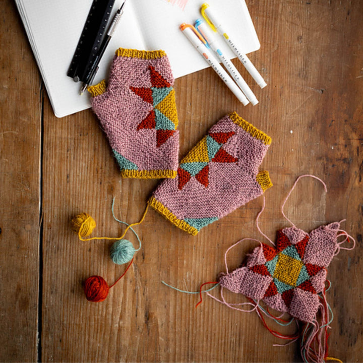 Wood Block Mitts by Ysolda Teague in John Arbon Exmoor Sock Yarn