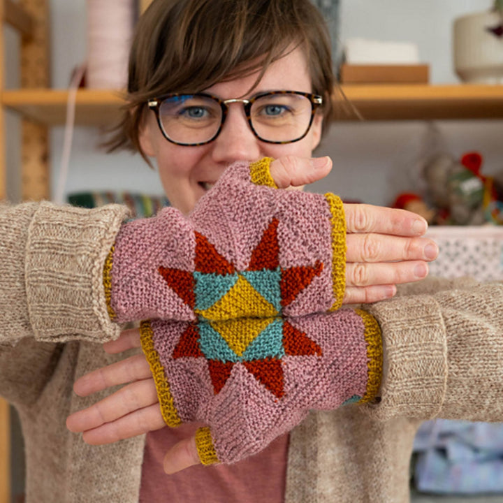 Wood Block Mitts by Ysolda Teague in John Arbon Exmoor Sock Yarn