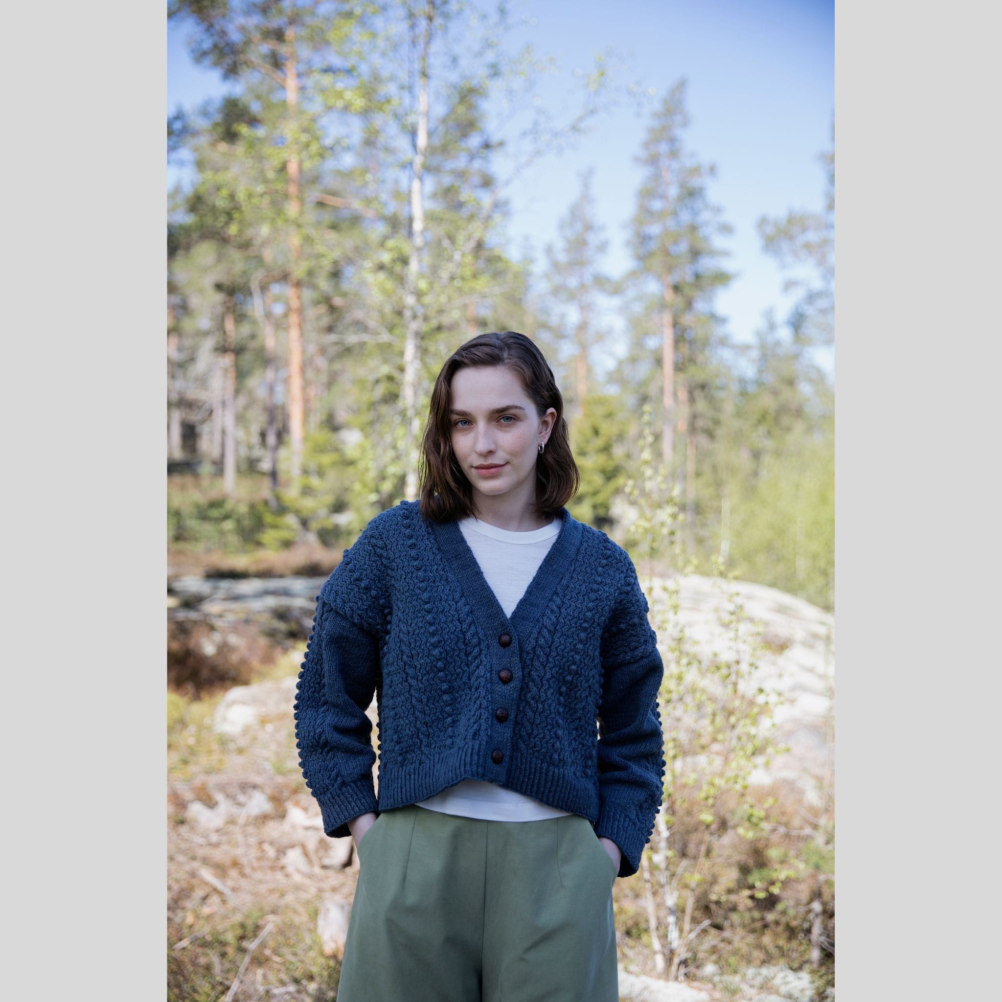 mame Cotton Nordic Knit Cardigan