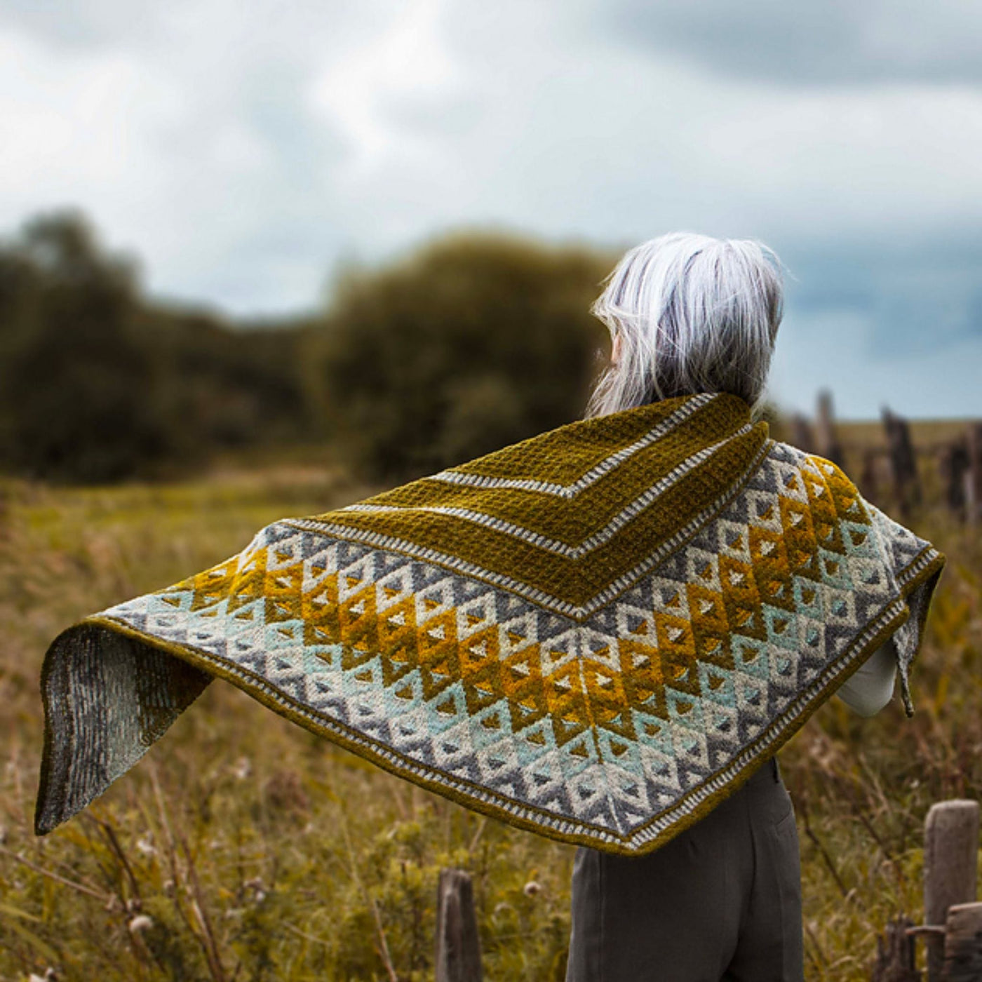 Artus Shawl by Natasja Hornby in Rustic Heather Sport