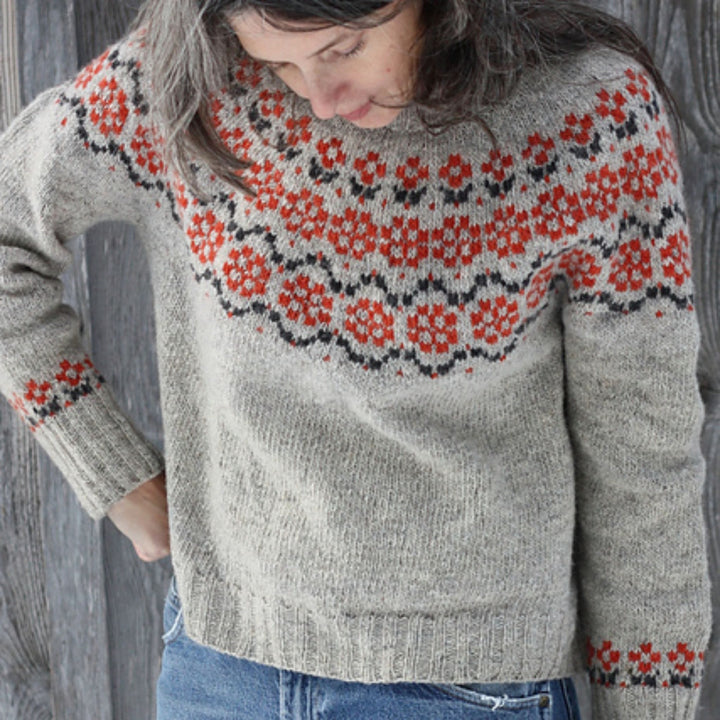 Springerle Pullover by Amy Christoffers in Lichen & Lace Rustic Heather Sport