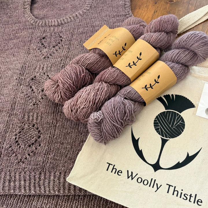 Thistle on the Moor Vest by Carolyn Holbrook Lichen & Lace Rustic Heather Sport