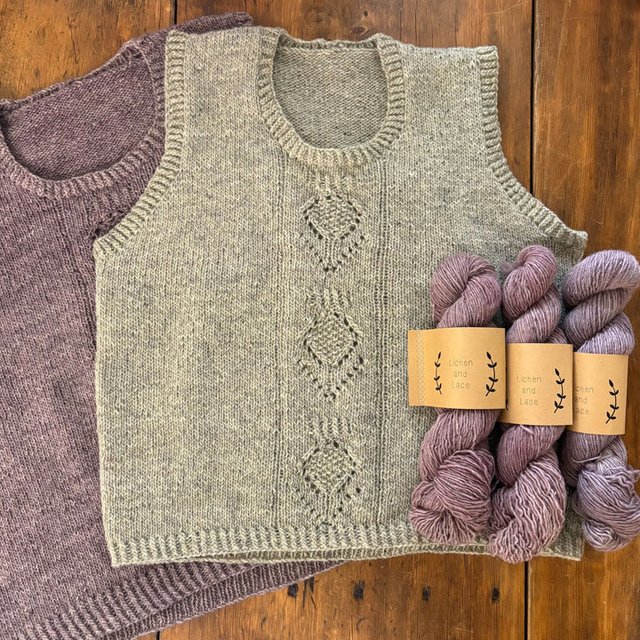 Thistle on the Moor Vest by Carolyn Holbrook Lichen & Lace Rustic Heather Sport