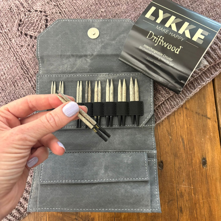 Lykke Driftwood Interchangeable Circular Birchwood Knitting Needle Set 3.5-inch