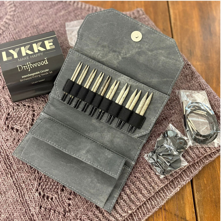 Lykke Driftwood Interchangeable Circular Birchwood Knitting Needle Set 3.5-inch