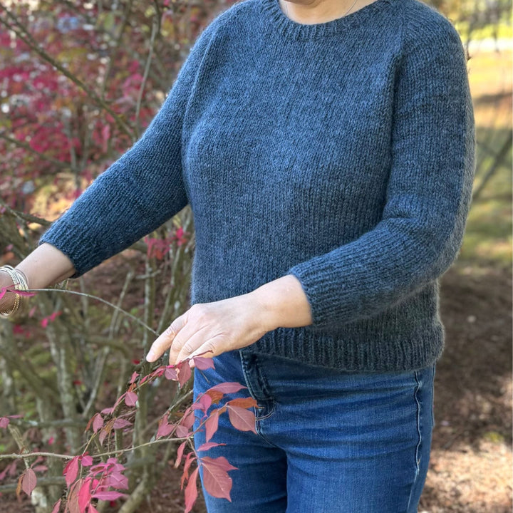 Vanilla's Big Sister Sweater by Corinne Tomlinson in Rauma Fivel and Plum