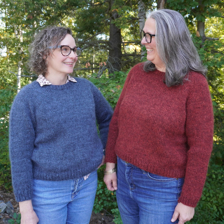 Vanilla's Big Sister Sweater by Corinne Tomlinson in Rauma Fivel and Plum