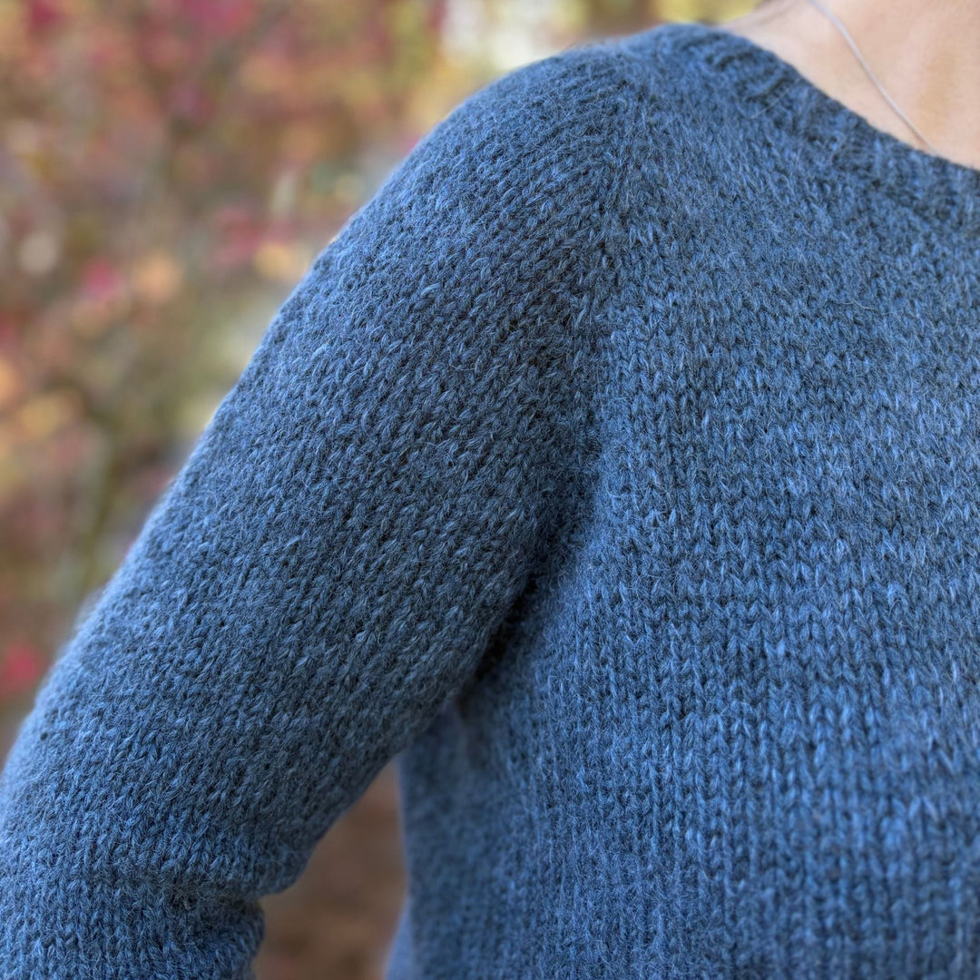 Vanilla's Big Sister Sweater by Corinne Tomlinson in Rauma Fivel and Plum