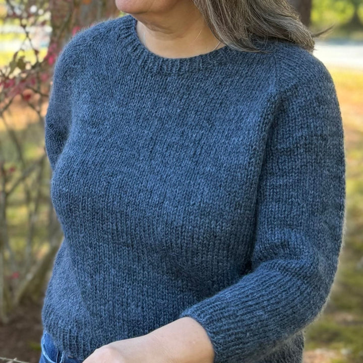 Vanilla's Big Sister Sweater by Corinne Tomlinson in Rauma Fivel and Plum