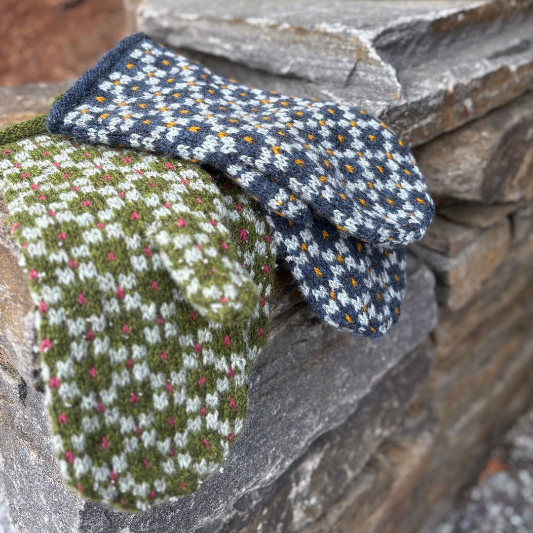 Findhorn Mittens Kit by Corinne Tomlinson in Rauma Finullgarn