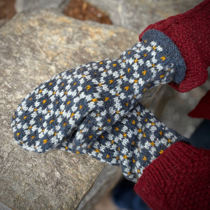 Findhorn Mittens Kit by Corinne Tomlinson in Rauma Finullgarn