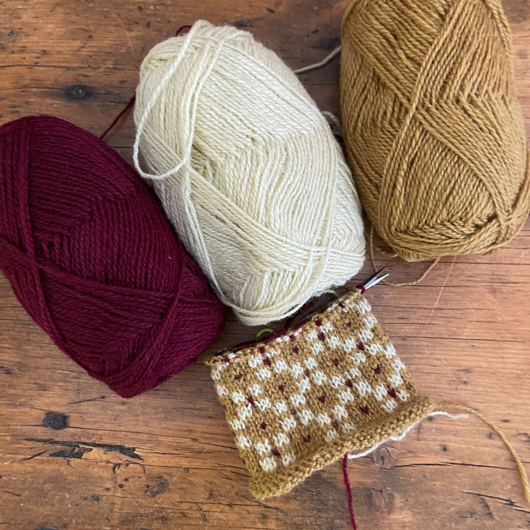 Findhorn Mittens Kit by Corinne Tomlinson in Rauma Finullgarn