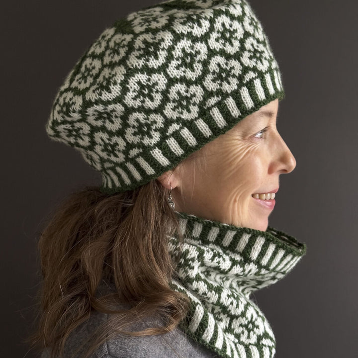 Galium Tam, Cowl, & Mittens by Virginia Sattler-Reimer in Rauma Finullgarn