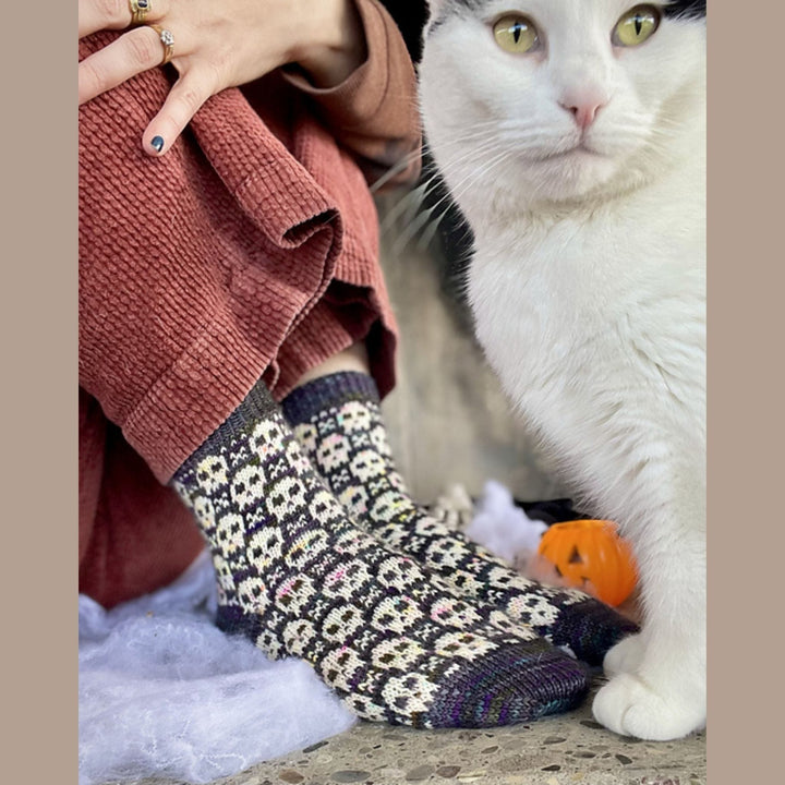 Spooktacular Socks by Stone Knits in Sisu