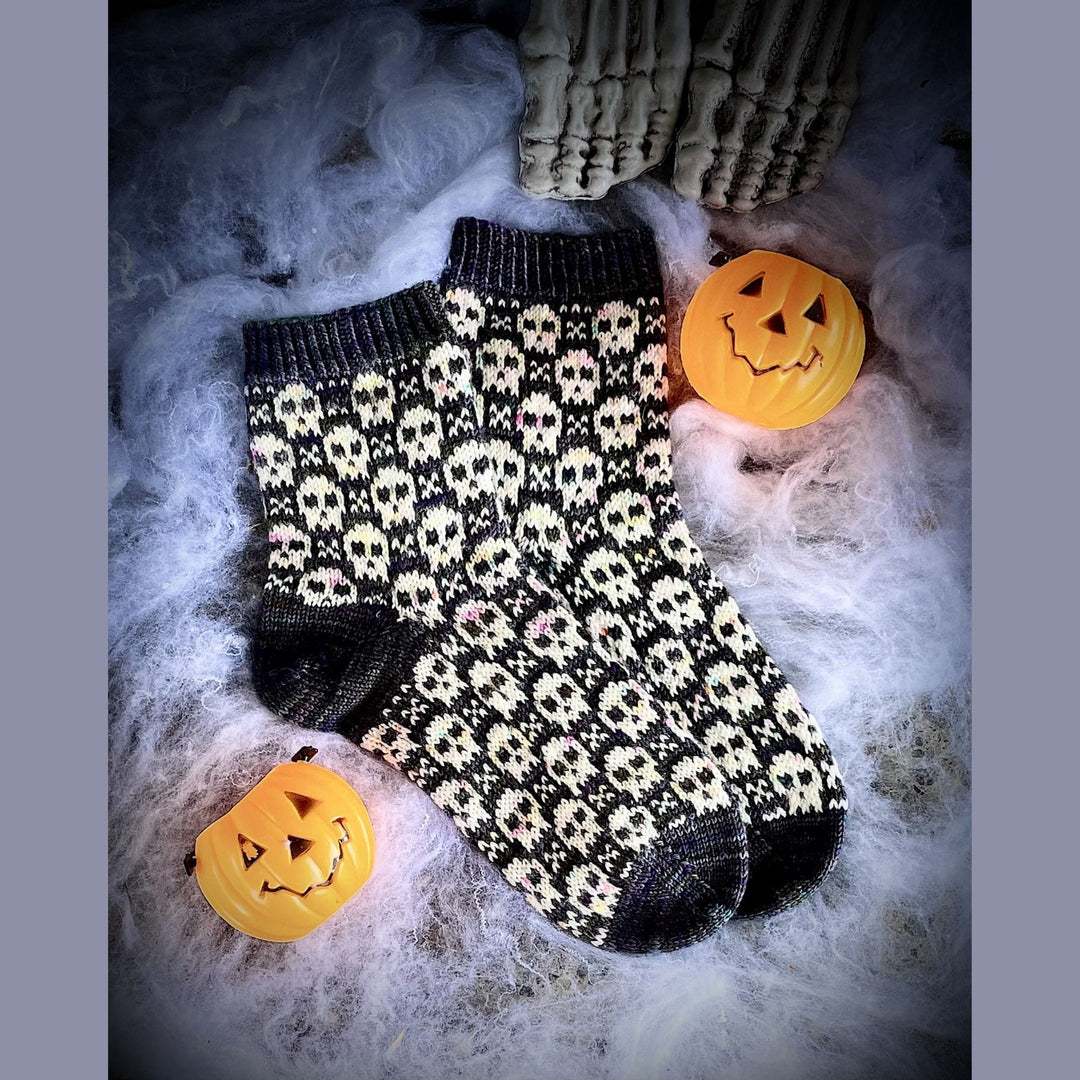 Spooktacular Socks by Stone Knits in Sisu