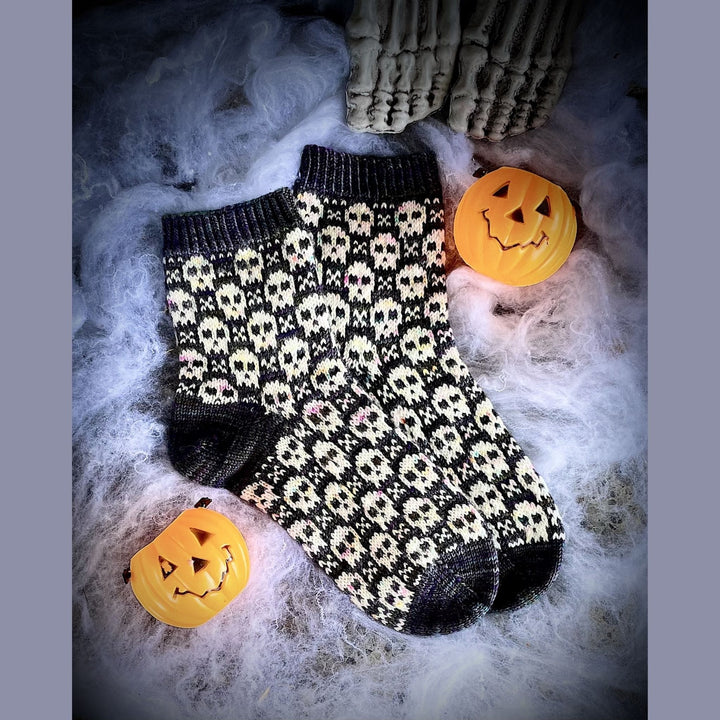 Spooktacular Socks by Stone Knits in Sisu