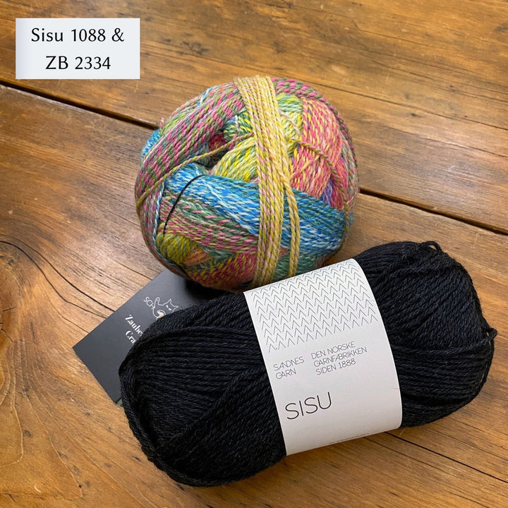 Under the Quilt Socks by Stone Knits in Sisu and Zauberball